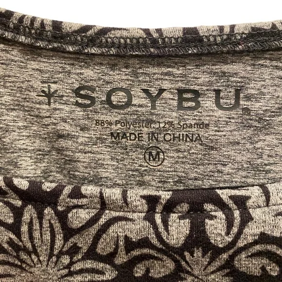 Soybu Classic Black Grey Geometric Floral Dress Medium - Picture 8 of 11